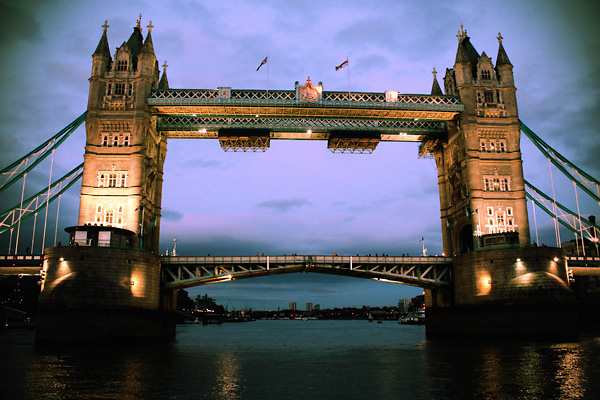 Tower Bridge late evening, London, United Kingdom